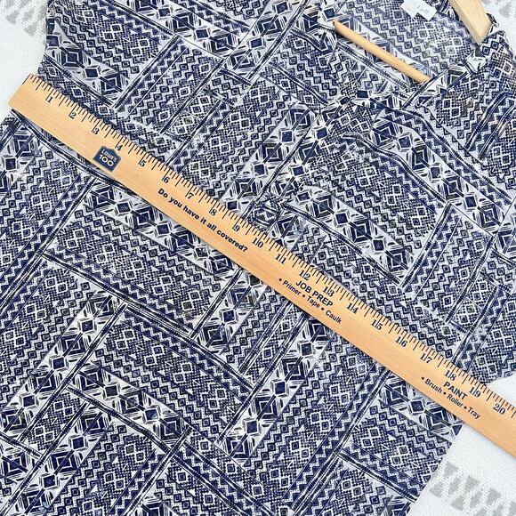 J. Jill Wearever Blouse Tunic Tribal Geometric Print High Low Hem XS Women's - Picture 7 of 10